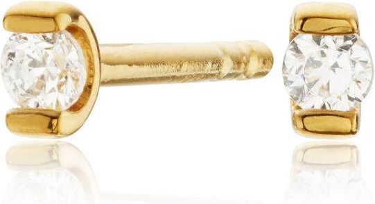 Gold Small Diamond Style Stud Earrings