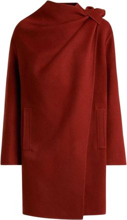 Kiton Kasjmier Overjas met Sartoriale Knoop - Dames - Mantel - Rood - XS - Kasjmier - Jassen