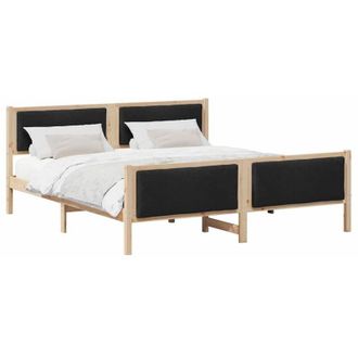 vidaXL Estructura De Cama Con Cabecera Negro 200 X 200 Cm Tela Vidaxl