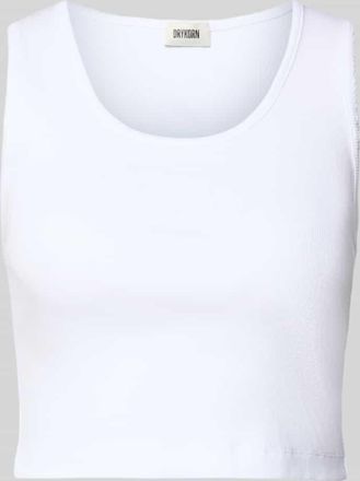 Drykorn Drykorn Slim Fit Top mit Zierbord&uuml;re Modell Tiora in Weiss, Gr&ouml;&szlig;e XL