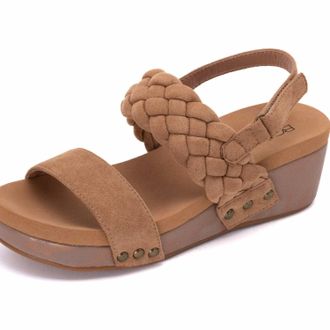 Corkys Footwear Womens Pleasant Sandal In Camel Suede