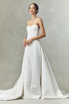 Jenny Yoo Jenny by Jenny Yoo Elsie Strapless Sweetheart Satin Wedding Gown
