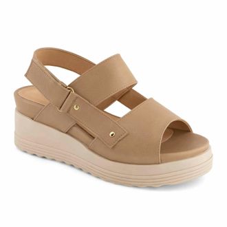 Andrea Womens Sling-Back Comfort Sandals In Beige