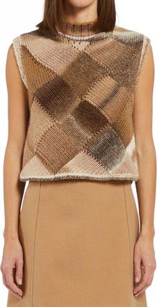 Marella Gilet Sweater Vest In Camel