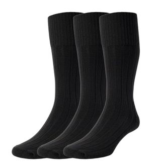 Hj Hall Cushion Sole Work Boot Socks - HJ7 (3-Pair), Indestructible Half Hose Heavy-Duty Nylon & Wool Blend Mens Socks for Outdoors, Construction, & Farming (
