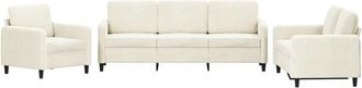vidaXL Juego De Sof&aacute;s 3 Piezas Terciopelo Crema Vidaxl