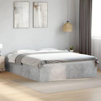 vidaXL Vidaxl - Estructura De Cama Madera De Ingenier&iacute;a Gris Hormig&oacute;n 150x200cm