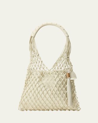 Polo Ralph Lauren Macrame Leather Tote Bag