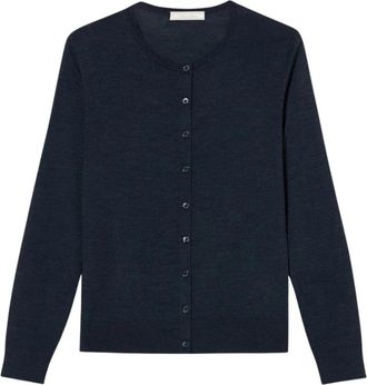 Brooks Brothers Relaxed Diamond Merino Vest - Dames - Vesten - Blauw - L - Wol - Truien & Vesten