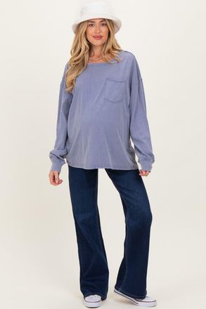 Pinkblush Dark Wash Maternity Flare Jeans in Navy Blue at Nordstrom, Size 28