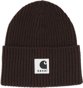 sacai xCarhartt WIP knit-woven beanie hat - men - Wool/Polyester - One Size - Brown