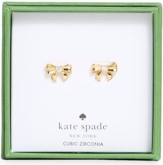 Kate Spade New York mini bow stud earrings in Clear/Gold at Nordstrom Rack