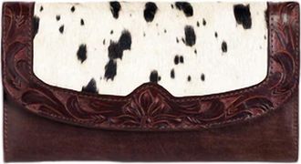 Ariat Womens Western Cowhide Wallet In White Multi