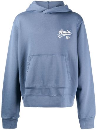 Amiri logo-print hoodie - men - Cotton - XXXL - Blue