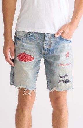 Purple Bandana Denim Shorts in Bandana P.w.-Indigo at Nordstrom Rack, Size 28