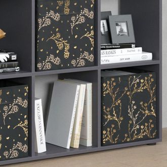 Vicco Scaffale Nove, Nero, 104 x 108 cm con 4 scatole pieghevoli opt.2