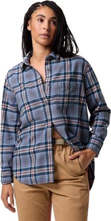 Backcountry Venture Classic Flannel Shirt - Womens in Midnight Blue Peeler Plaid at Nordstrom, Size X-Large