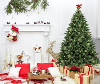 Dmora Dmora - &Aacute;rbol De Navidad Stoccolma, &Aacute;rbol Artificial Extra Grueso, &Aacute;rbol De Efecto Pvc Real Con Pi&ntilde;as Incluidas, 362 Ramas, Altura 120 Cm, Con Embalaj