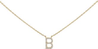 House of Brilliance 10K Gold Diamond Accent A-Z Block Initial Pendant Necklace