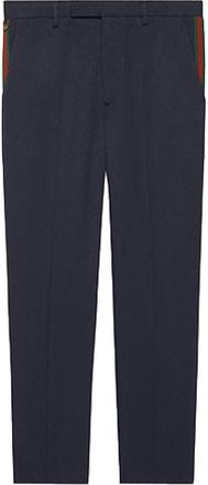 Gucci Cotton Ankle Pant With Web Blue 668588-Z8AQY-4433