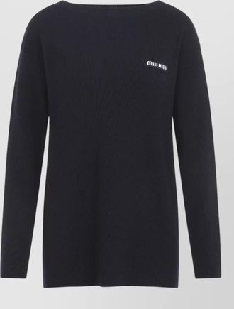 Miu Miu wool ribbed oversized boat neck sweater