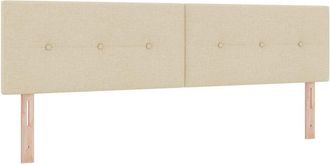 vidaXL Cabecero Con Cabecera Manual Crema 180 Cm Tela Vidaxl