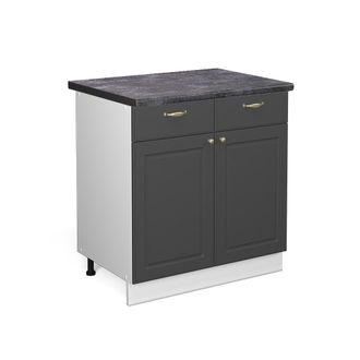 Vicco Mueble Bajo De Cocina Fame-line, Antracita-oro, 80 Cm, Et Antracita