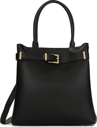 Kazar Zwarte elegante handtas met band - Dames - Handtassen - Zwart - ONE Size - Leer - Tassen