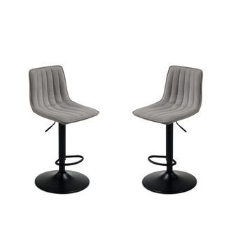 MondoViro Lote de 2 taburetes de tela gris claro cm 45x45 91h