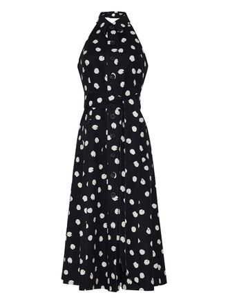 Cara Cara halterneck polka-dot dress - women - Cotton - 10 - Black