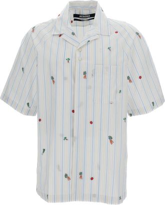 Jacquemus Striped Cotton Jacquard Bowling Shirt