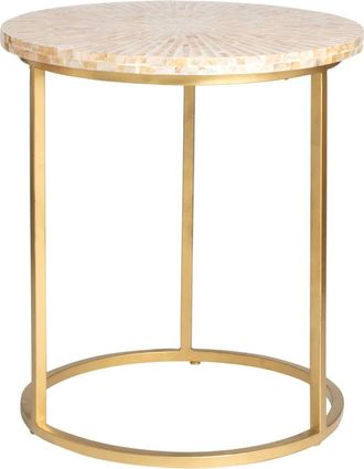 Maisons du monde Mesa auxiliar de nácar y metal dorado