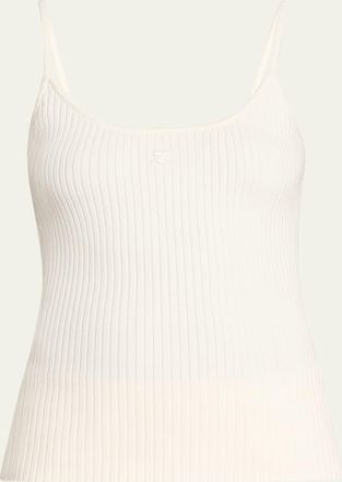 Courr&egrave;ges Logo Ribbed Knit Tank Top