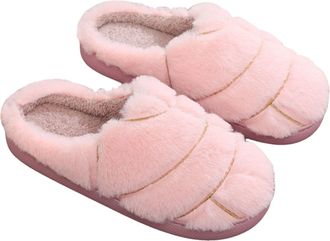 Generic Funny House Slippers For Women Men uk,Soft Shell Fur Plush House Slipper Slip-On Indoor Home Thermal Shoes Womens Non-Slip Flatform Comfortable Causal