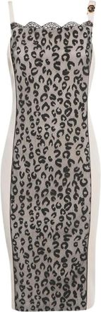 Cavalli Abito midi leopardato - Rosa