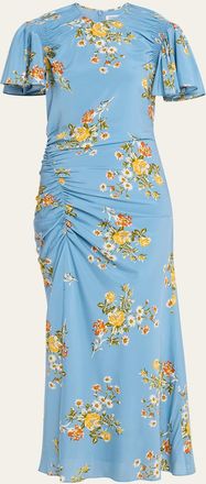 Veronica Beard Huntleigh Floral Midi Dress