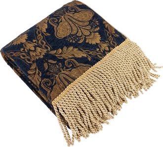 Riva Paoletti Shiraz Traditional Jacquard Throw - Navy - One Size