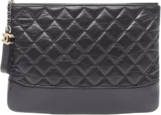 Chanel Pre-owned Clutches, female, Black, Size: ONE SIZE Pre-owned Leather Clutch
