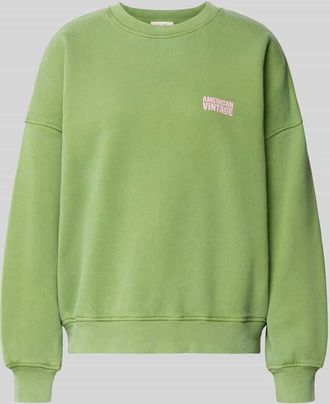 American Vintage American Vintage Sweatshirt mit Label-Print Modell PLIZZY in Gruen, Gr&ouml;&szlig;e L