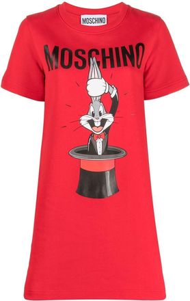 Moschino Bugs Bunny print dress - women - Cotton - 38 - Red