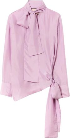 Plan C Wisteria Shirt met Sjaal - Dames - Blouses - Roze - M - Overhemden