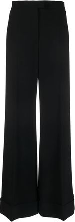 Moschino high-waisted wide-leg trousers - women - Acetate/Spandex/Elastane/Viscose/Cupro - 40 - Black
