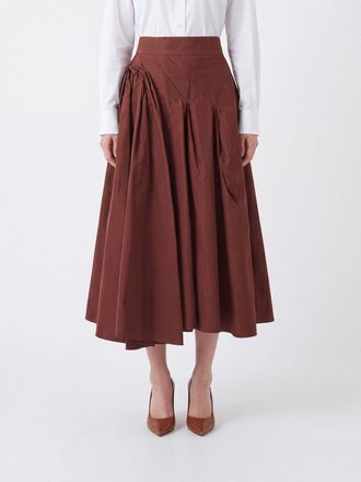 Max Mara High-Waisted Pleated Midi Skirt in a Silk Blend