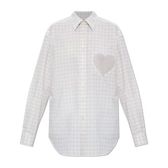 Moschino Shirts, female, White, Size: XS Plaid Pattern Shirt