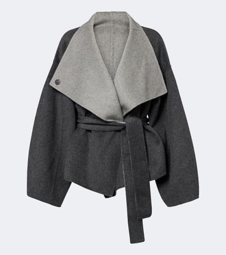 Frankie Shop Onelle reversible wool-blend wrap coat