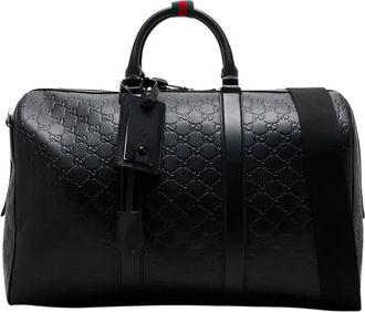 Gucci GG Emblem Medium Duffle Bag - Heren - Weekendtassen - Zwart - ONE Size - Katoen - Tassen