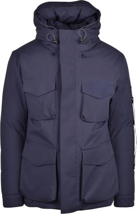 Outhere Heren, Jassen, Blauw, Maat: M Leer