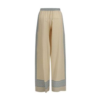 Ermanno Scervino Womens Beige Silk Casual Pants