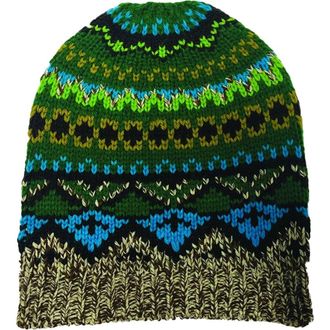Anna Sui Fair Isle Beanie in Teal Multi at Nordstrom