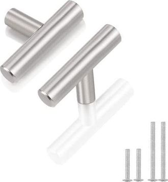 OEM Set Di 10 Pomelli Per Cassetti In Nichel Satinato, Pomelli Per Armadi, Maniglie A T Per La Cucina, Pomelli Per Guardaroba, Pomelli Per Ante Della Cuci
